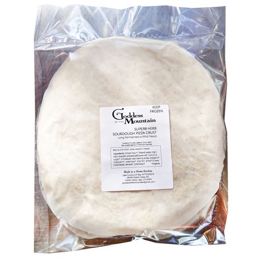 Goddess of the Mountain Sourdough Pizza Crust, Superb Herb, Frozen