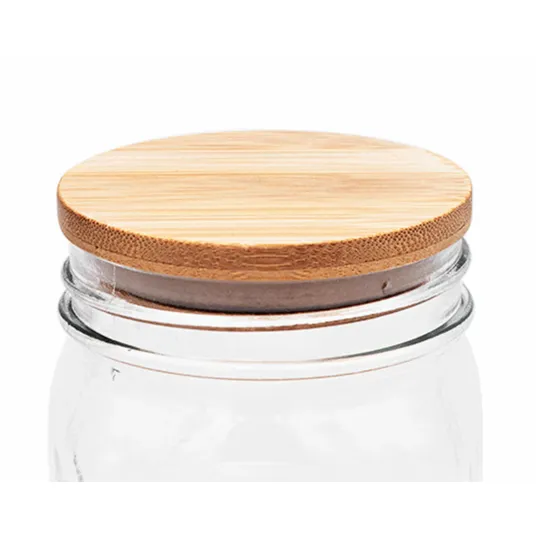 Wooden Bamboo Storage Stopper Lids, Wide Mouth