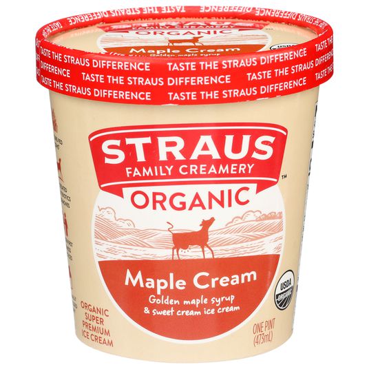 Straus Family Creamery Ice Cream, Maple Cream, Organic Azure Standard
