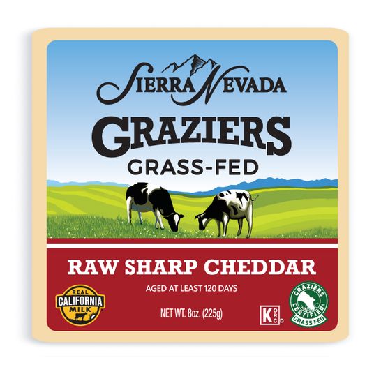 Sierra Nevada Cheese Company Graziers, Sharp Cheddar, Raw, Grass