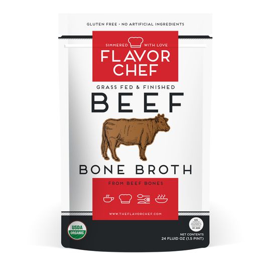 The Flavor Chef Bone Broth, Beef, Grass-Fed, Organic, Frozen - Azure  Standard