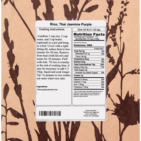 Azure Market Rice, Thai Jasmine Purple - Azure Standard