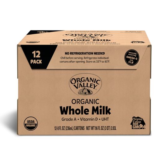 Organic Valley Whole Milk Single Serve, Shelf Stable, Organic