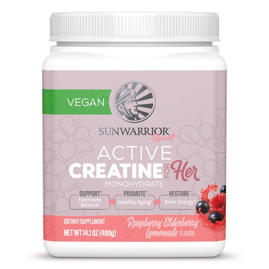 Sunwarrior Active Creatine For Her, Raspberry Elderberry Lemonade ...