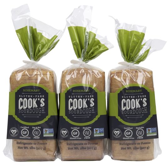 Cook's GlutenFree Sourdough Rosemary Sourdough Bread, GF, Frozen