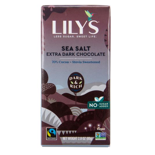 Lily's Chocolate Bar, 70 Extra Dark, Sea Salt, Stevia Sweet Azure