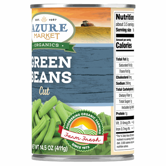Azure Market Organics Green Beans, Cut, Organic - Azure Standard