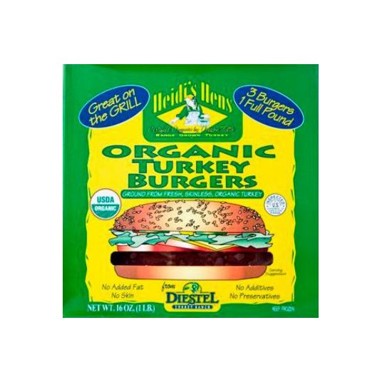 Diestel Turkey Ranch Turkey, Ground Burger Patties, Frozen, Organic