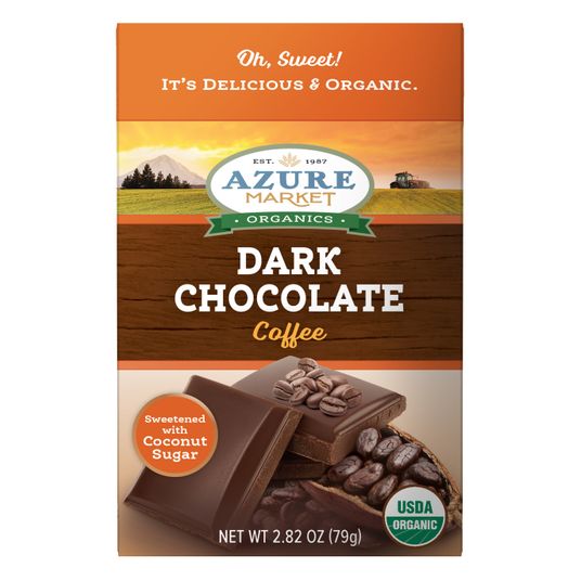 Azure Market Organics Dark Chocolate Bar Coffee 55%, Sweetened