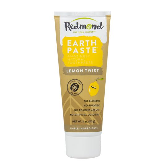 Redmond Earthpaste Toothpaste with Silver, Lemon Twist - Azure Standard