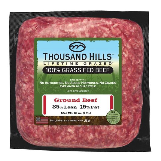 Thousand Hills Ground Beef, 85/15, GrassFed, Frozen Azure Standard