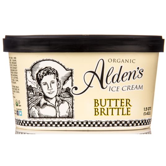 Alden's Butter Brickle Ice Cream, Frozen, Organic Azure Standard
