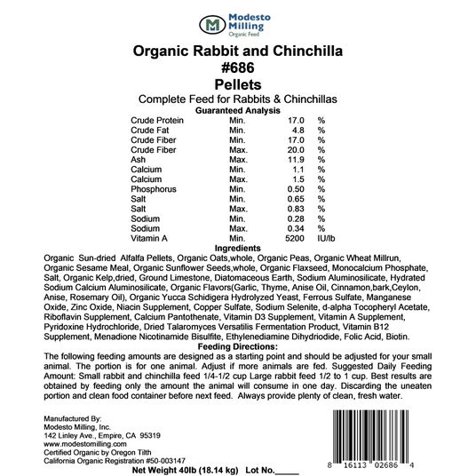 Modesto milling online organic rabbit feed