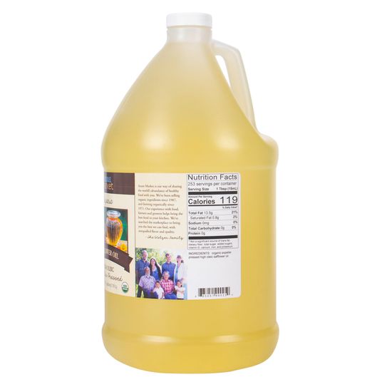 Azure Market Organics Safflower Oil, Expeller Pressed, High Oleic, Organic - 1 Gal