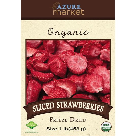 Azure Market Organics Strawberries, Sliced, Freeze Dried, Organic