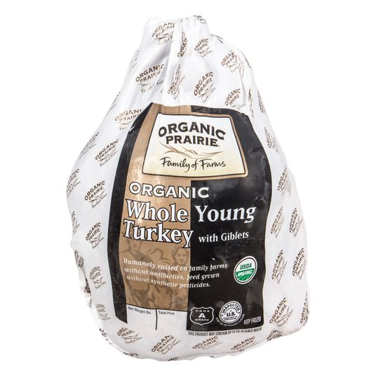 Organic Prairie Whole Young Turkey, Medium, with Giblets, Organic