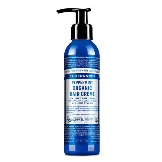 Dr Bronner Peppermint Hair Conditioning Style Creme, Organic Azure
