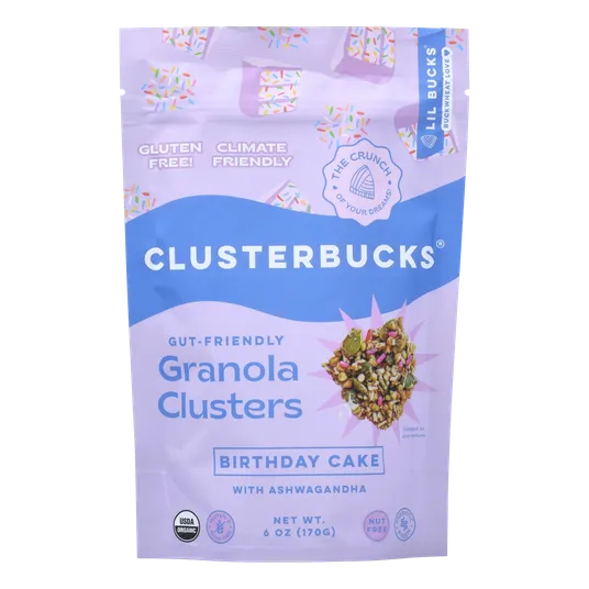Clusterbucks Granola Clusters, Birthday Cake, Organic - Azure Standard
