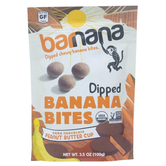 BARNANA Banana Bites, Dark Chocolate Peanut Butter Cup, Organic Azure