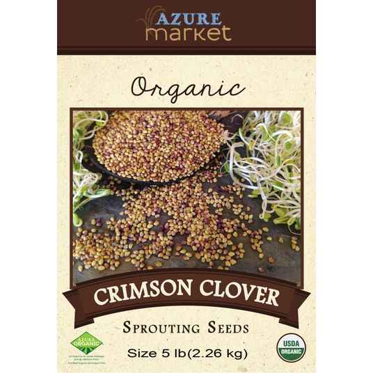 Azure Market Organics Crimson Clover, Sprouting Seeds, Organic