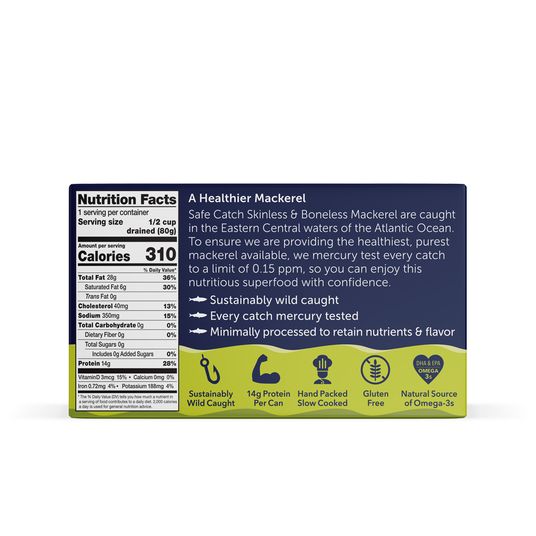 Safe Catch Mackerel in Olive Oil, Skinless & Boneless - Azure Standard