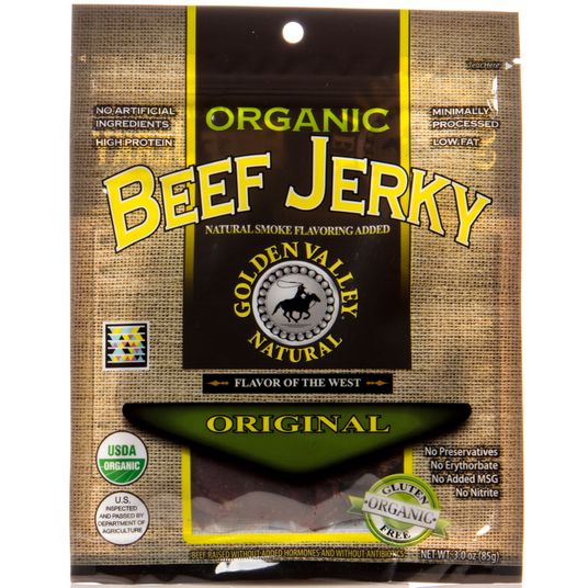 Golden Valley Natural Beef Jerky, Original, Organic Azure Standard