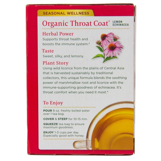 Traditional Medicinals Throat Coat Lemon Echinacea Tea Organic Azure Standard