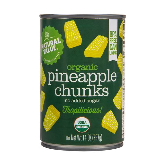 Natural Value Pineapple Chunks, Organic Azure Standard