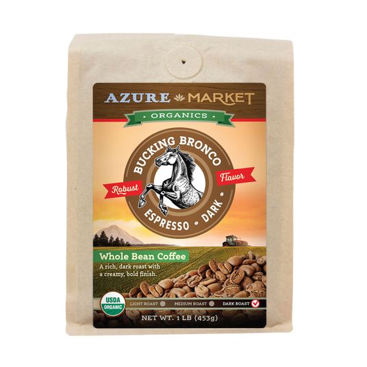 Azure Market Organics Coffee Whole Bean, Espresso, Dark Roast