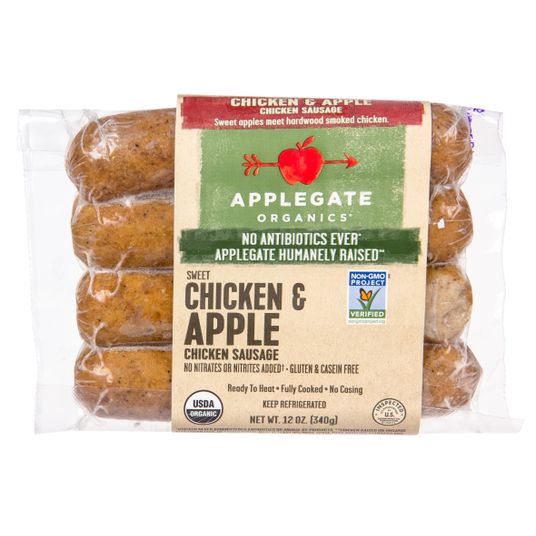 Applegate Farms Sausage Chicken Apple Frozen Organic Azure Standard