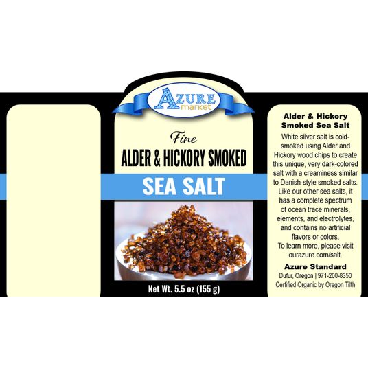 Azure Market Sea Salt, Alder & Hickory Smoked, Fine - Azure Standard