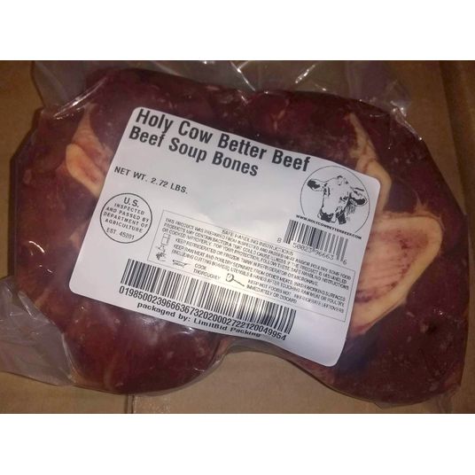 Holy Cow Better Beef Soup Bones, GrassFed, Random Weight, Frozen Azure Standard