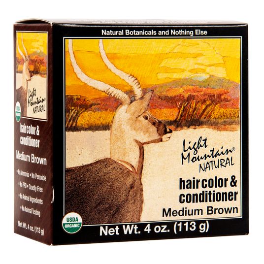 Light Mountain Hair Color 3 Medium Brown, Organic Azure Standard
