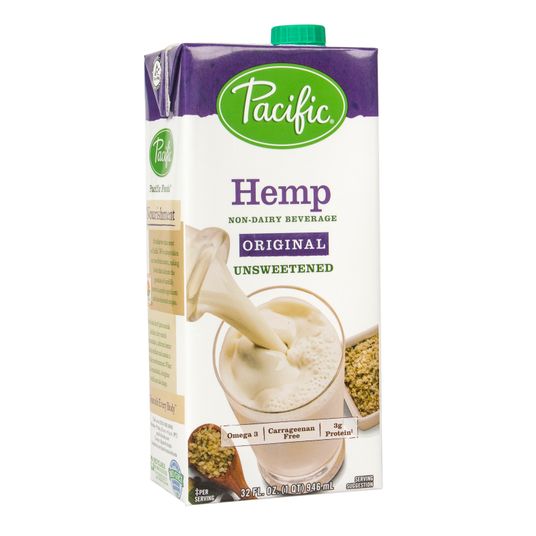 Pacific Foods Hemp Milk, Unsweetened, Original, All Natural Azure