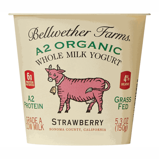 乳液・ミルク ZURA Bellwether Farms Yogurt, Whole Milk, Strawberry, A2 Organic