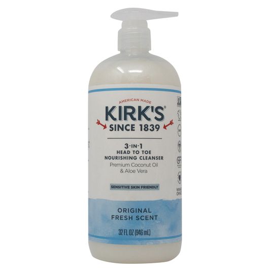 Kirk's Body Wash, 3 in 1 Head to Toe Nourishing Cleanser, Original