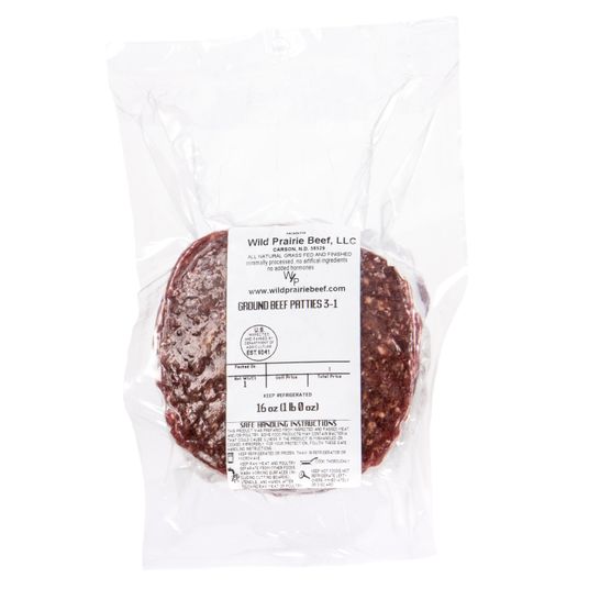 Wild Prairie Beef Ground Beef, Patties, GrassFed, Frozen Azure