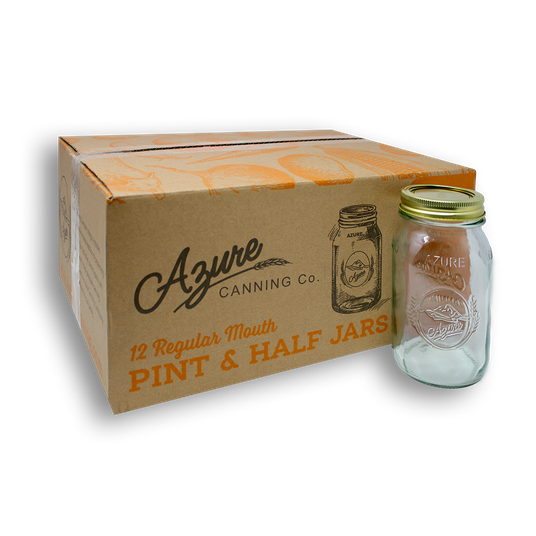 Azure Canning Co. Canning Jars, Pint & Half, Regular (with lids