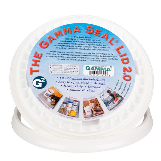 2 Gallon Food Grade Bucket with Easy Airtight Spin Off and Spin On Gamma  Seal Lid Bundle - Lid Has Been Installed to the Bucket