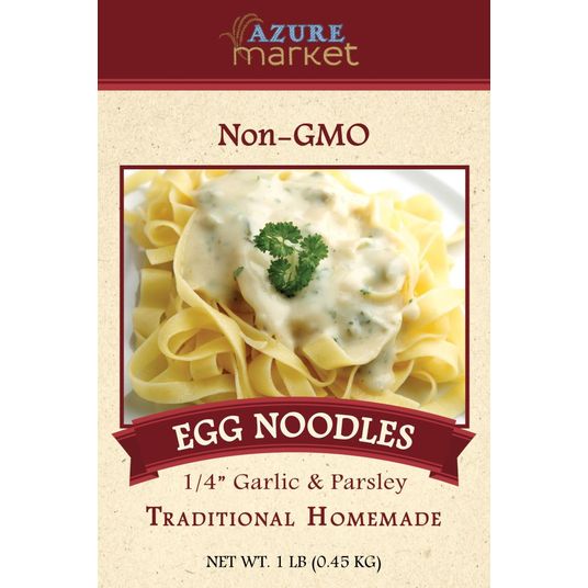 Azure Market Traditional Homemade Egg Noodles, Medium 1/4 inch, Garlic & Parsley Azure Standard