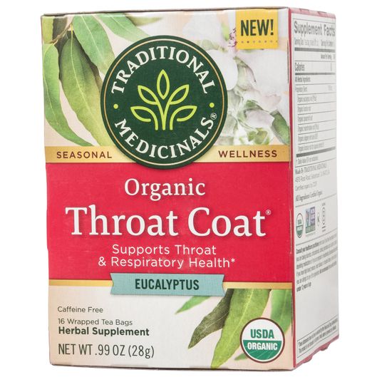 Traditional Medicinals Throat Coat, Eucalyptus, Tea, Organic Azure