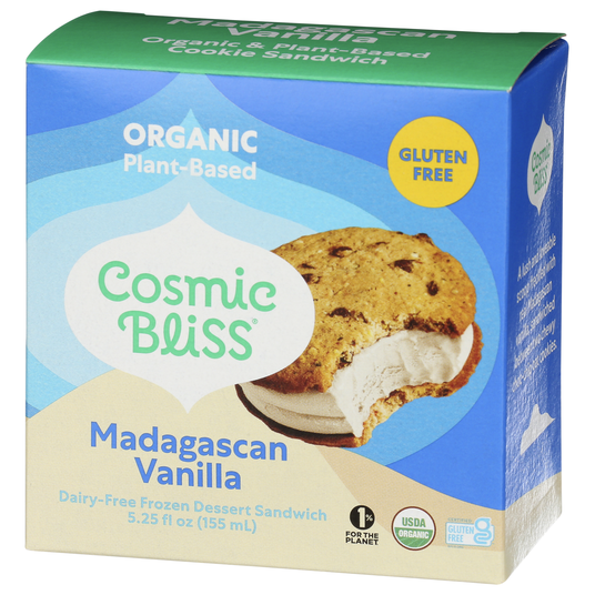 Cosmic Bliss Coconut Vanilla Ice Cream Sandwich, Cookie, GF