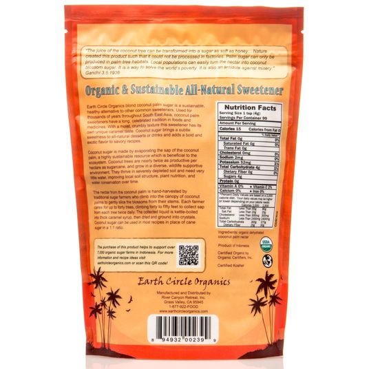 Earth Circle Organics Coconut Sugar Crystals, Organic - Azure Standard