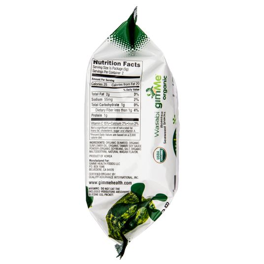 Gimme Wasabi, Roasted Seaweed Snack, Organic - Azure Standard