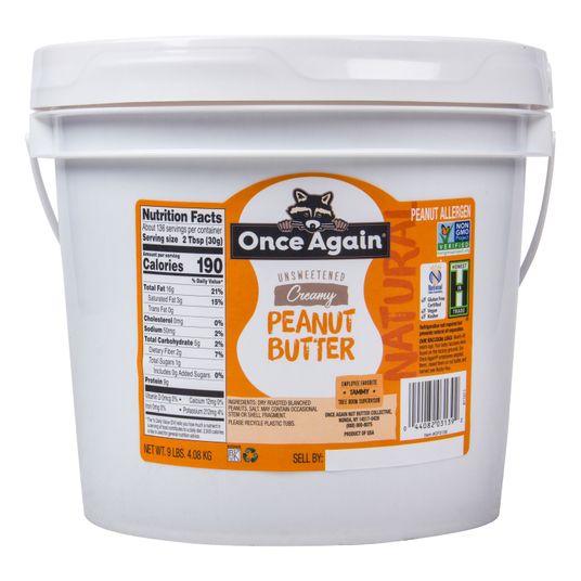Once Again Nut Butter, Inc. Peanut Butter, Unsweetened, Creamy Azure Standard