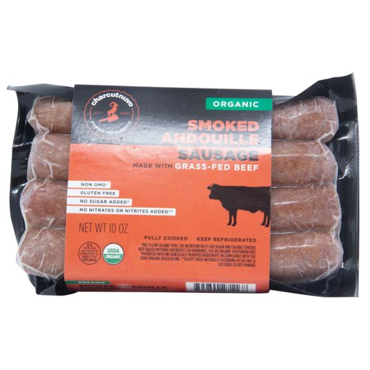 Charcutnuvo Sausage, Smoked Andouille Beef, Organic Azure Standard