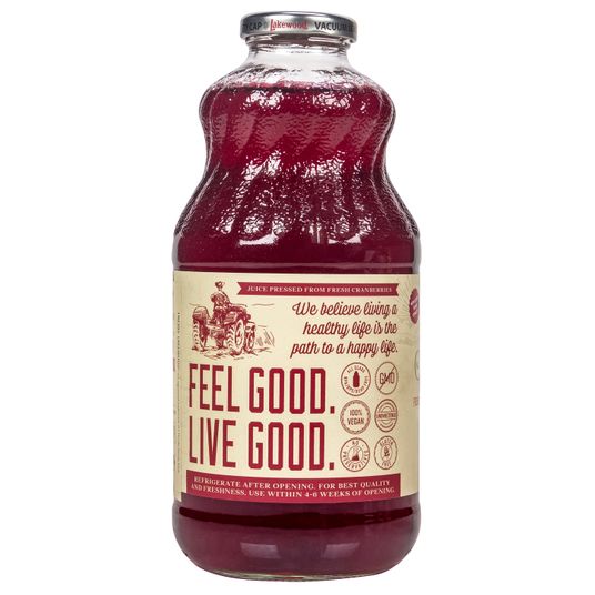 Juice商品 Lakewood Organic Juices Cranberry Juice, Pure, Organic - Azure
