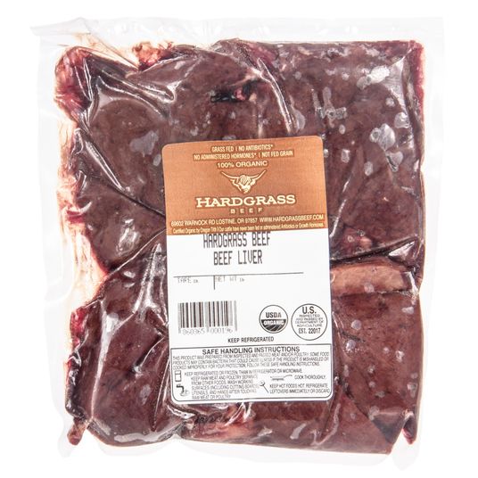 Hardgrass Beef Liver, Organic, Frozen, Random Weight Azure Standard