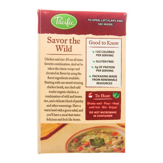 Pacific Foods Soup, Organic, Chicken & Wild Rice - 16.3 oz