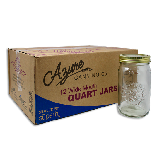 Azure Canning Co. Canning Jars, Quart, Wide Mouth (with lids